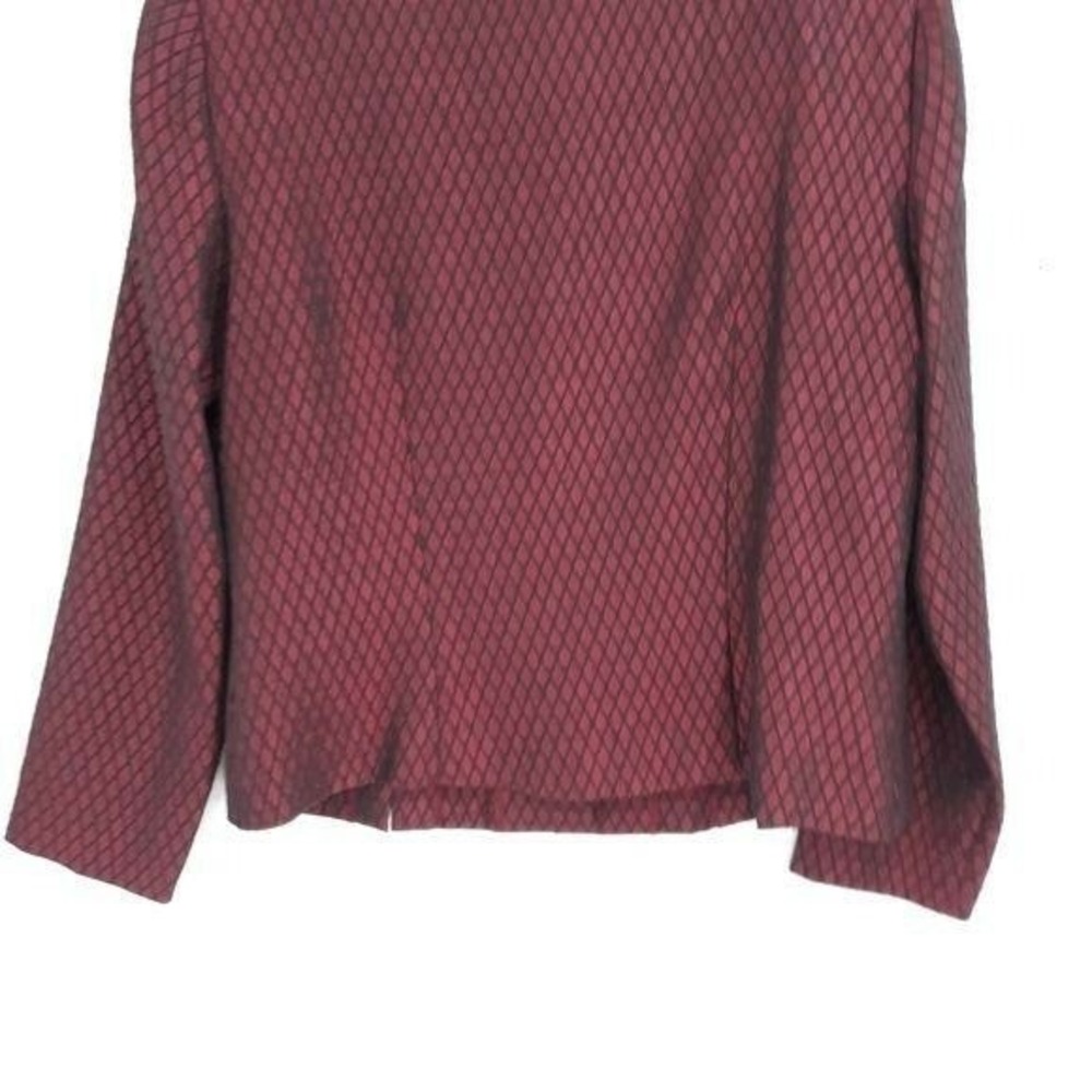 80's Oxblood Goth Blazer Sz L  Maroon Metallic Diamond Brocade‎ Embroidered - Picture 8 of 11
